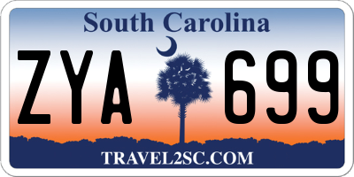 SC license plate ZYA699