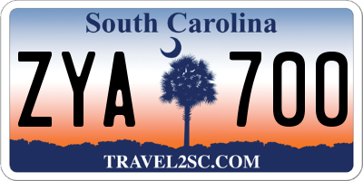 SC license plate ZYA700
