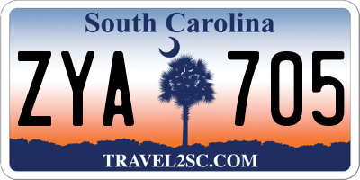 SC license plate ZYA705