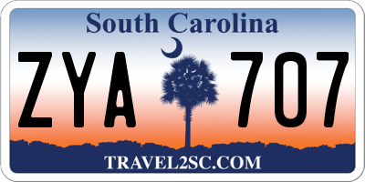 SC license plate ZYA707