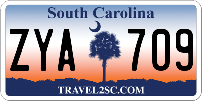 SC license plate ZYA709