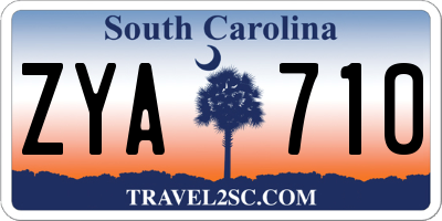 SC license plate ZYA710