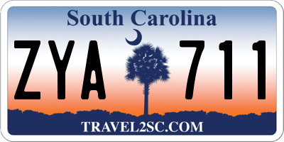 SC license plate ZYA711