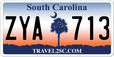 SC license plate ZYA713