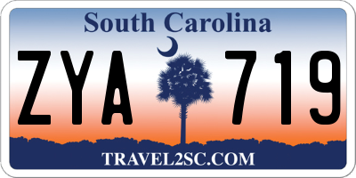 SC license plate ZYA719