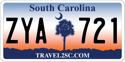 SC license plate ZYA721