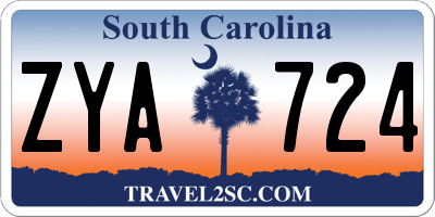 SC license plate ZYA724