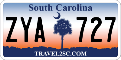 SC license plate ZYA727