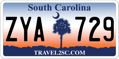 SC license plate ZYA729