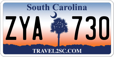 SC license plate ZYA730