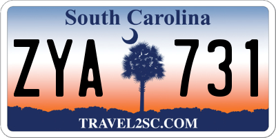 SC license plate ZYA731