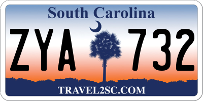 SC license plate ZYA732