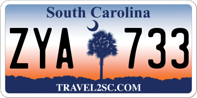 SC license plate ZYA733