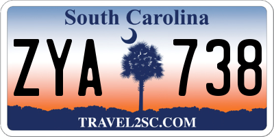 SC license plate ZYA738