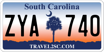 SC license plate ZYA740