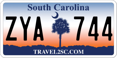 SC license plate ZYA744