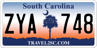 SC license plate ZYA748