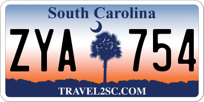 SC license plate ZYA754