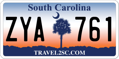 SC license plate ZYA761