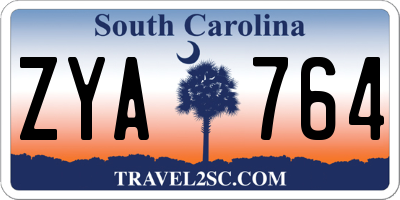 SC license plate ZYA764