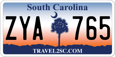SC license plate ZYA765