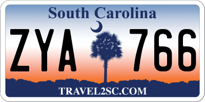 SC license plate ZYA766