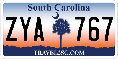 SC license plate ZYA767