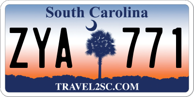 SC license plate ZYA771