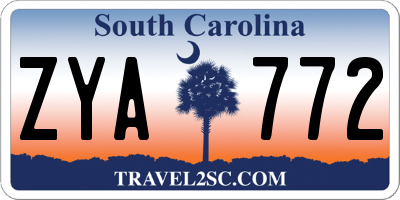 SC license plate ZYA772
