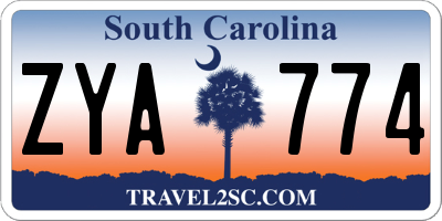 SC license plate ZYA774