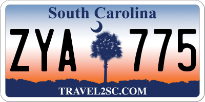 SC license plate ZYA775