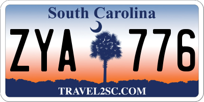 SC license plate ZYA776