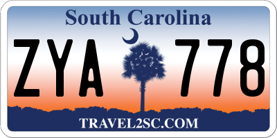 SC license plate ZYA778