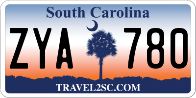 SC license plate ZYA780