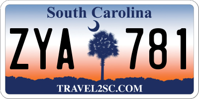 SC license plate ZYA781