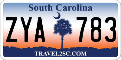 SC license plate ZYA783