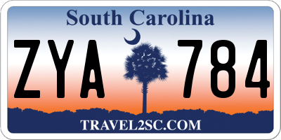 SC license plate ZYA784