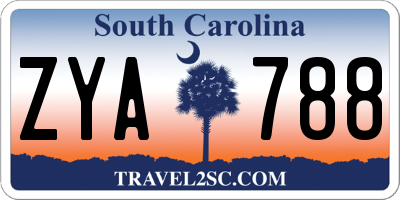 SC license plate ZYA788