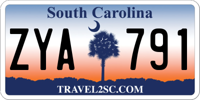 SC license plate ZYA791