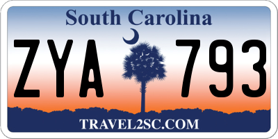SC license plate ZYA793