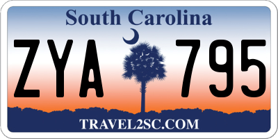 SC license plate ZYA795