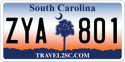 SC license plate ZYA801