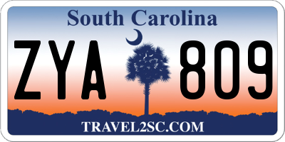 SC license plate ZYA809