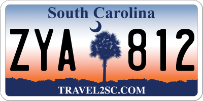 SC license plate ZYA812