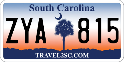 SC license plate ZYA815