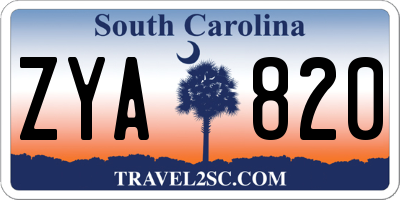SC license plate ZYA820