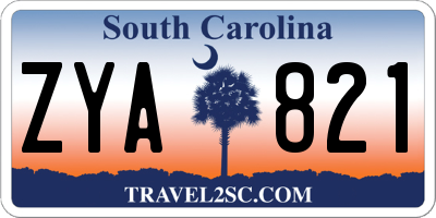 SC license plate ZYA821