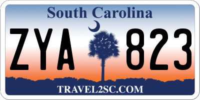 SC license plate ZYA823