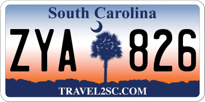 SC license plate ZYA826