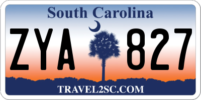 SC license plate ZYA827